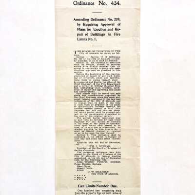 Ordinance No. 434, amendment No. 239, building on Park Street, 1905