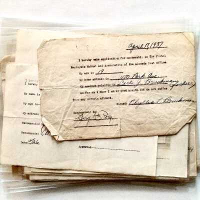 Applications membership Postal Employees Mutual Aid Association, 1937-1949