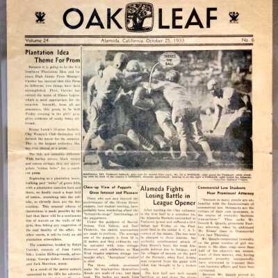 Alameda High School newspaper 'The Oak Leaf', October 25, 1933
