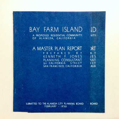 Copies Proposed Residential Plan for Bay Farm Island, 1950