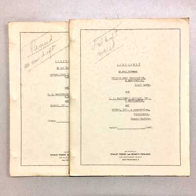 Agreement for work for a Tract on Bay Farm Island, 1947