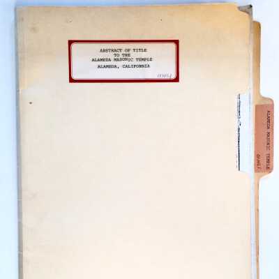 Photocopy of Abstract of Title, Masonic Temple property, 1904