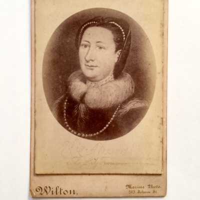 Photo of image of ‘the Lady Freemason’, c. 1880s