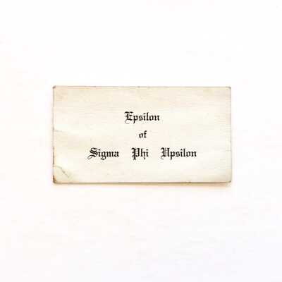 Calling card used by Alameda high School Epsilon Of Sigma Phi Upsilon, 1930