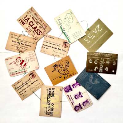 Membership cards of Mrs. Carolyn Segerquist when she attended Alameda High School, 1953