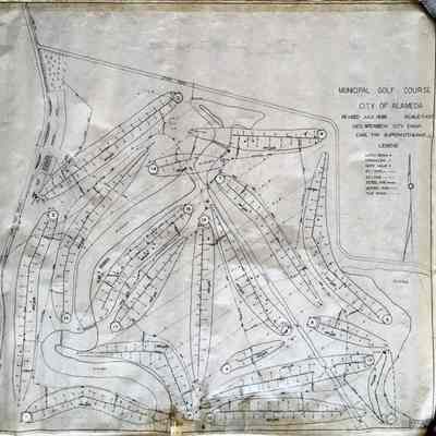 Map indicating Sprinkler system for the Municipal Golf Course, 1938
