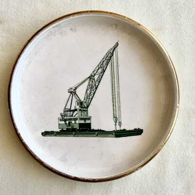 Semi-porcelain ashtray advertising Smith & Rice Co., before 1998