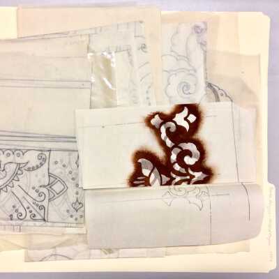 Envelope with decorative designs by/of Mildred Meyers, c. 1930s