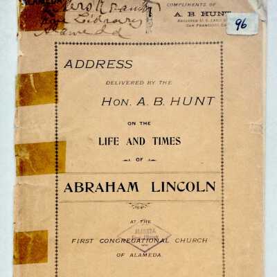 Booklet 'Abraham Lincoln' by A. B. Hunt, 1899