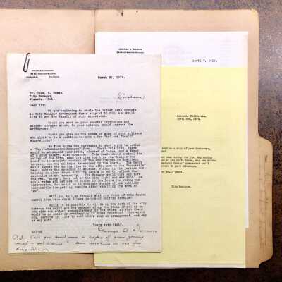 Folder with correspondence regarding the City Manager, 1919