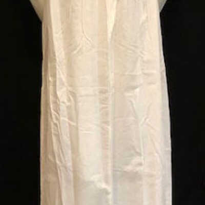White cotton embroidered full length nightgown with cowl neckline, c. 1920s