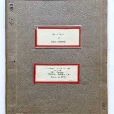 Report on 'New Sources of Local Refenue,1950