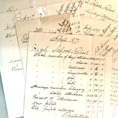 Attendance Reports for Alameda High School, 1876-1877