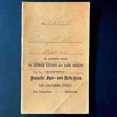 Bankbook of Henry H. Meyers, 1906 to prior 1943