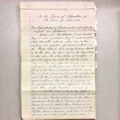 Reports to Board of Education submitted by George R. Bissel, 1878