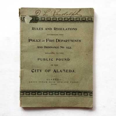 Rules and Regulations Police, Fire, and Public Pound, 1894