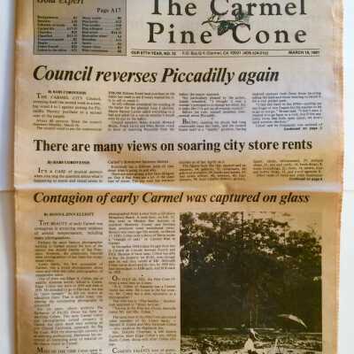 'The Carmel Pine Cone' with article on Edgar A. Cohen, 1981