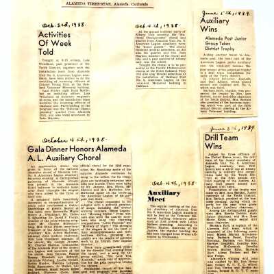 Newspaper Clippings about the American Legion Junior Auxiliary, 1938-1939