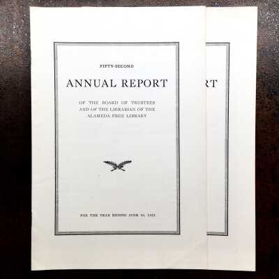 Copies of Annual Report of Alameda Free Library, 1931