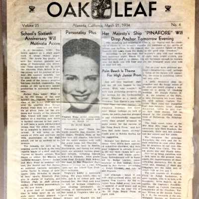 Alameda High School newspaper 'The Oak Leaf', March 21, 1934