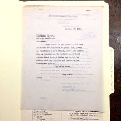 Correspondence and contract about road improvements on Calhoun Street, 1925