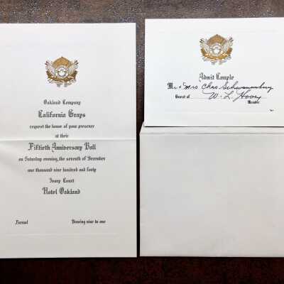 Invitation and admittance card to event by the Grays, Oakland, 1940