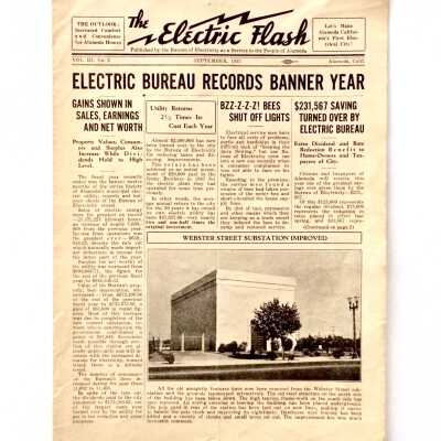 September 1937 issue of The Electric Flash, issued by the Bureau of Electricity