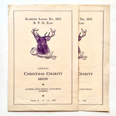 Copies of Program for Elk's 'Annual Christmas Party Show', 1929