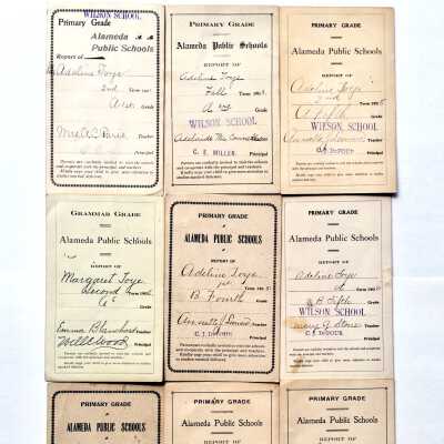 Wilson school report cards of Adeline Toye, 1901-1906