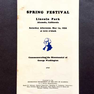 Program Spring Festival, Lincoln Park, George Washington Bicentennial, 1932