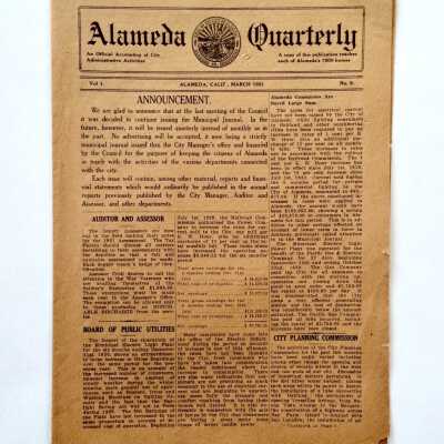Alameda Municipal Quarterly, March 1921