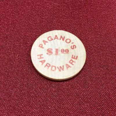 $1 wooden buffalo nickel token for Pagano's, c. 1950s