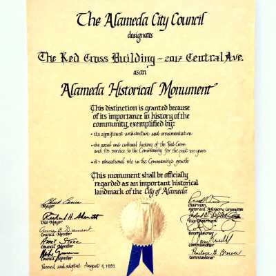 Certificate Designation 2017 Central Ave as Historical Monument, 1981