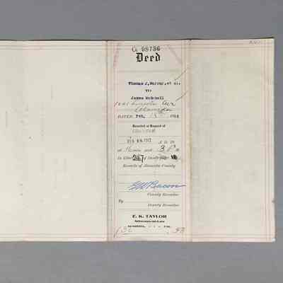 Deed between Thomas and Margaret Murray, and James McDonell, property on Lincoln Ave, 1913