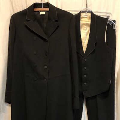Three piece formal black wool tuxedo of Henry H. Meyers, before 1943