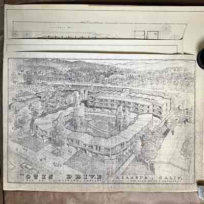 Plans for unrealized Apartment Building on Otis Drive, 1961