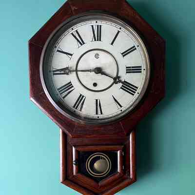 Octagonal Waterbury Clock from the Koerber & Hanson cigar store, early 1900s
