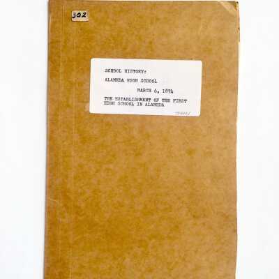 Typed report on 1874 establishment first public High School, prior 1999
