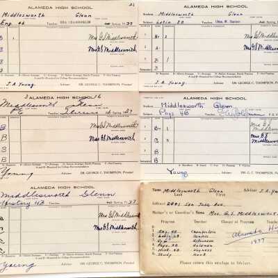 Report cards Alameda High School, 1937