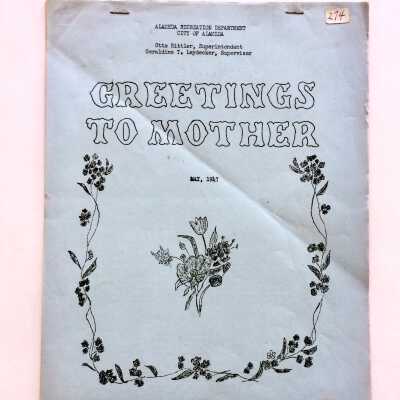 Bound Newsletter issued by Alameda Recreation Department, May 1947