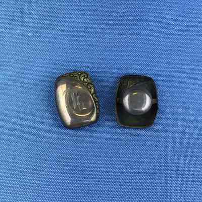 Gold plated cufflinks with engraved T of Frederick Toye, c. 1890s