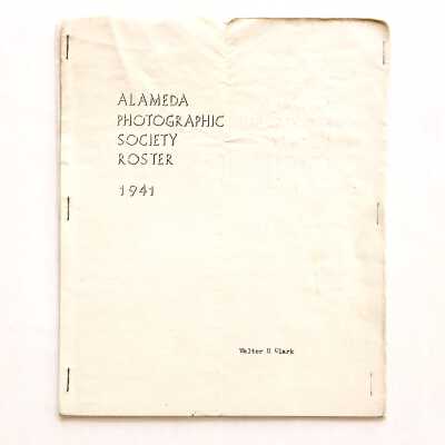 Roster of the Alameda Photographic Society, 1941