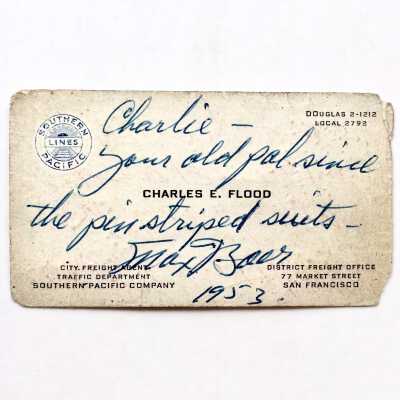 Southern Pacific Co. Business Card of Charles E. Flood, 1953