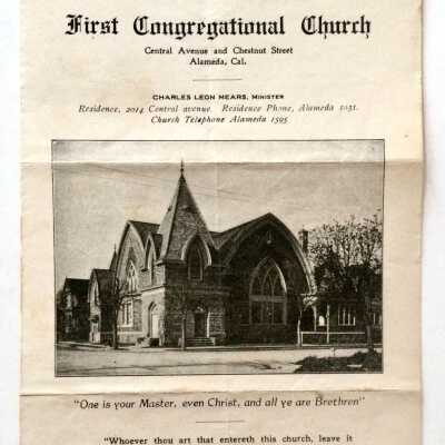 Calendar First Congregational Church, 1911