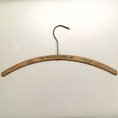 Wooden advertising hanger for Revelation Cleaning, c. 1940s
