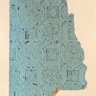 Turquoise Lincrista Walton wallpaper from the Free Library, c. 1902-1903