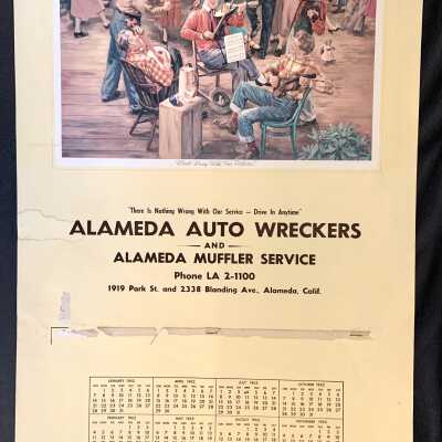 Advertising Calendar of Alameda Auto Wreckers, 1961