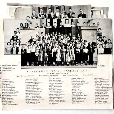 Class photos of Washington School Graduating classes, 1938, 1939, 1941