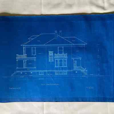 Blueprint copy of exterior of 2021 Alameda Ave, 1897