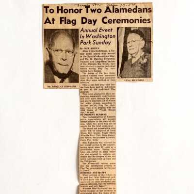 Clipping honoring Dr. Stephens for Boy Scout Troop, 1954
